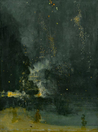 Nocturne in Black and Gold - The Falling Rocket by J. M. Whistler Nocturne in Black and Gold - The Falling Rocket by J. M. Whistler