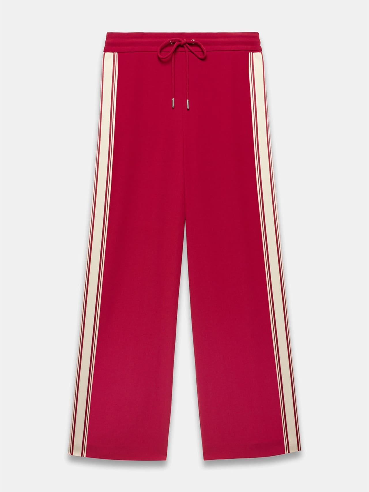 Red side stripe wide trousers