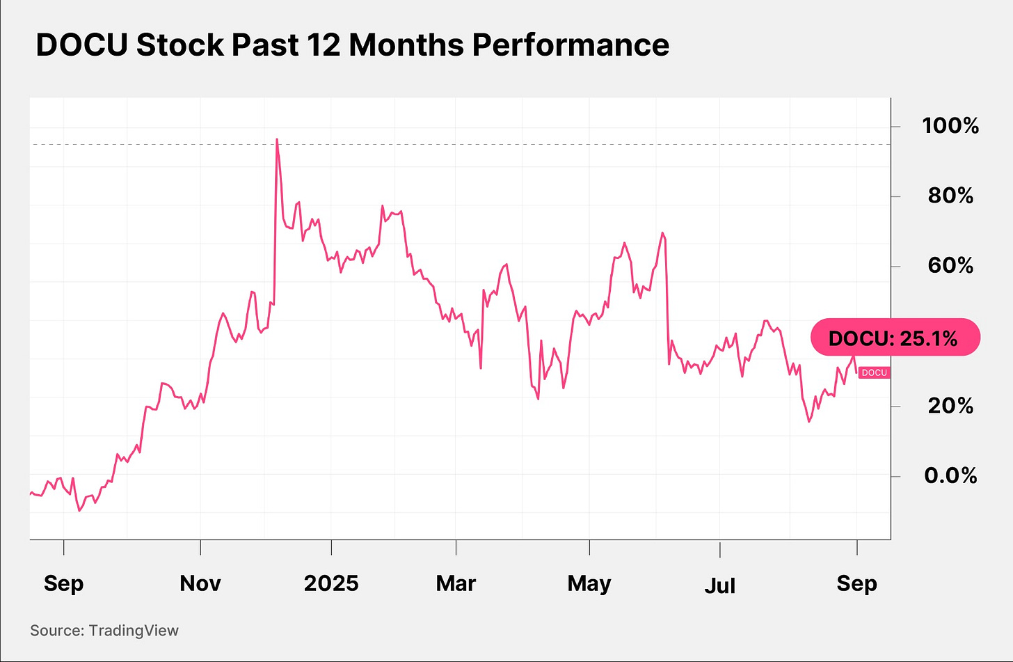 DOCU Stock Past 12 Months Performance