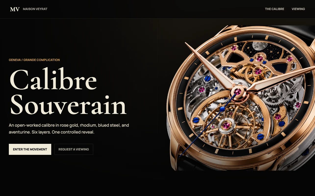 Watchmaker Landing Page app screenshot