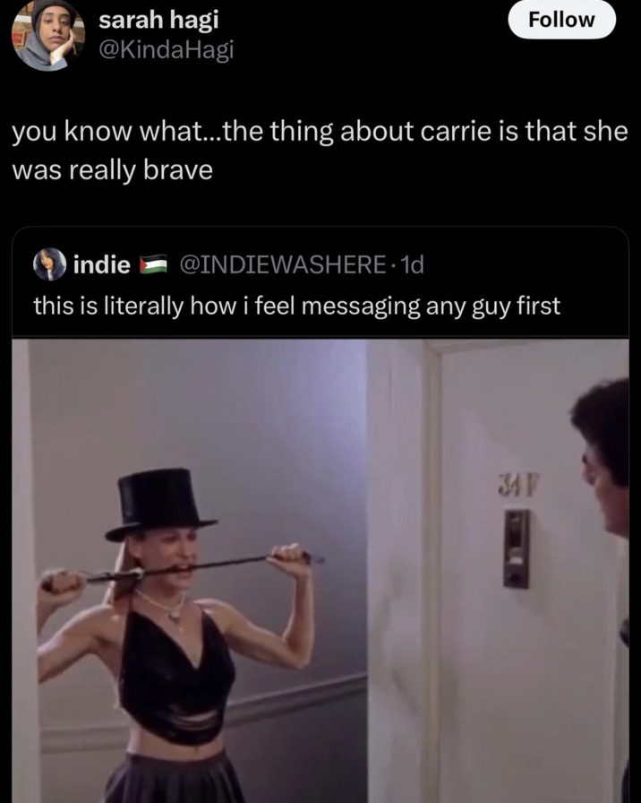 Carrie Bradshaw at Big's Door | Know Your Meme