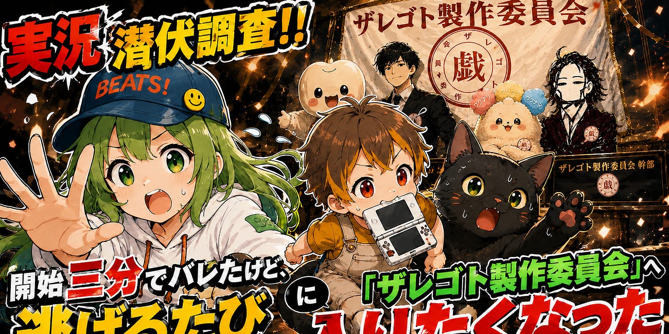 実況潜伏調査!!開始三分でバレたけど、逃げるたびに「ザレゴト製作委員会」へ入りたくなった