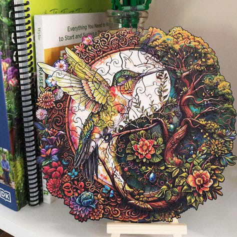 Kaayee Yin Yang Hummingbird Wooden Jigsaw Puzzle