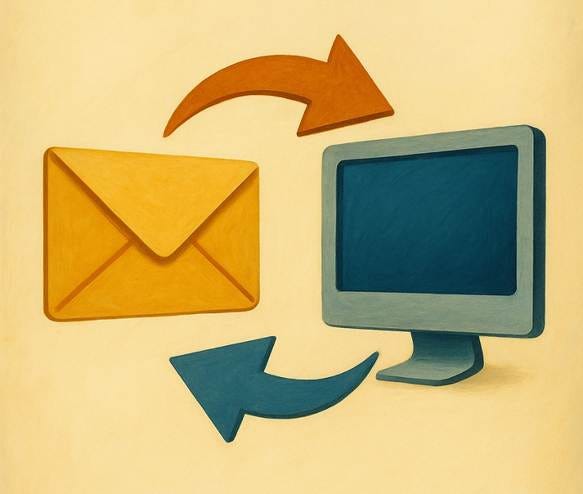 A computer and envelope with arrows

AI-generated content may be incorrect.