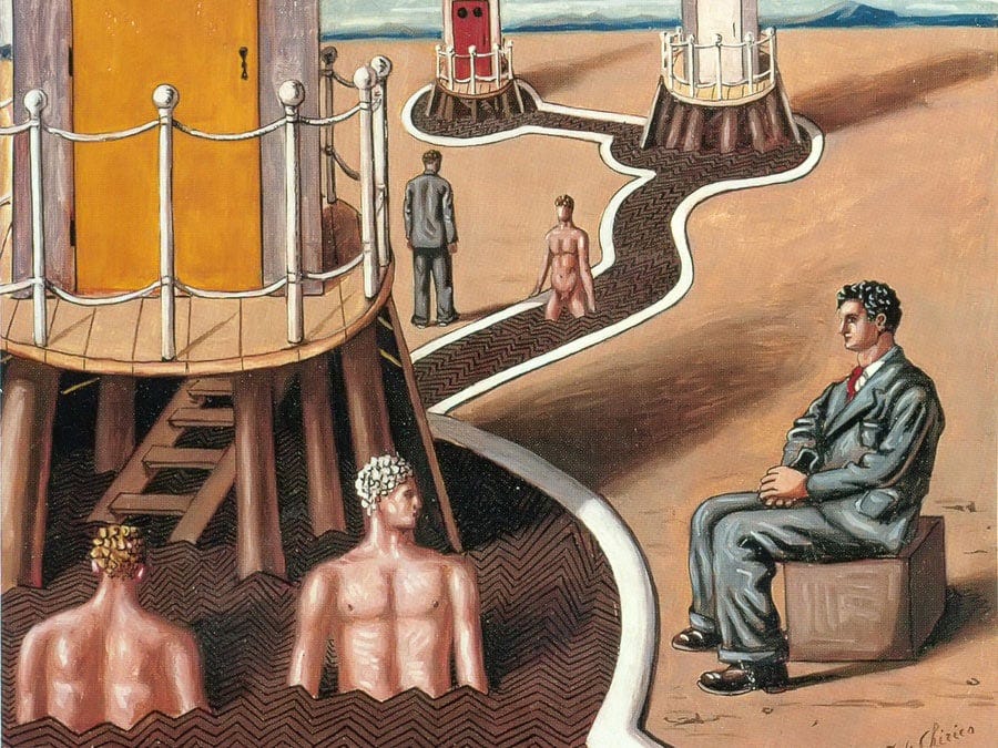 The Mysterious Baths Ii by Giorgio De Chirico Print from Print  Masterpieces. All Artwork can be Optionally Framed. Print Masterpieces -  Curated Fine Art Canvas Prints and Oil on Canvas Artwork