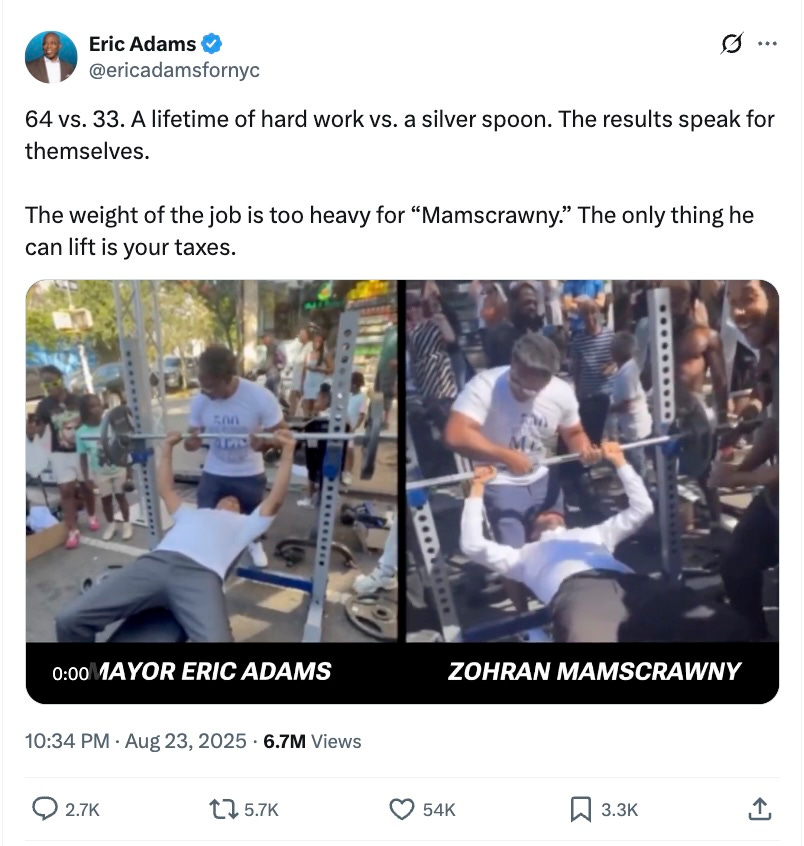 64 vs. 33. A lifetime of hard work vs. a silver spoon. The results speak for themselves. The weight of the job is too heavy for “Mamscrawny.” The only thing he can lift is your taxes. 64 vs. 33. A lifetime of hard work vs. a silver spoon. The results speak for themselves. The weight of the job is too heavy for “Mamscrawny.” The only thing he can lift is your taxes.