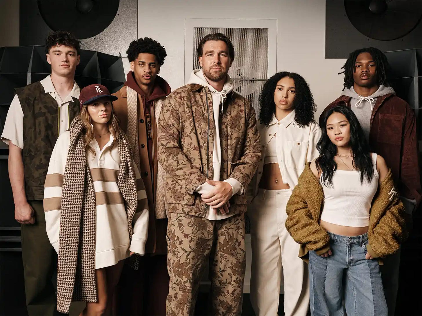 Travis Kelce and friends model for his American Eagle collaboration