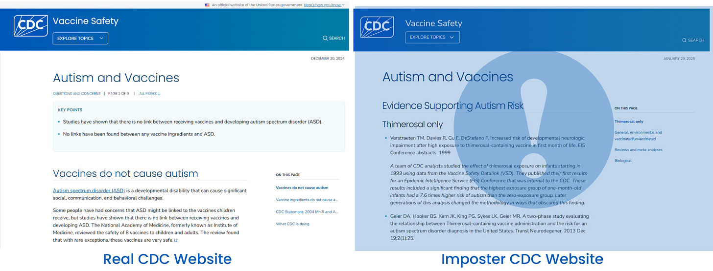 Side-by-side comparison of the two websites shows the similarites.