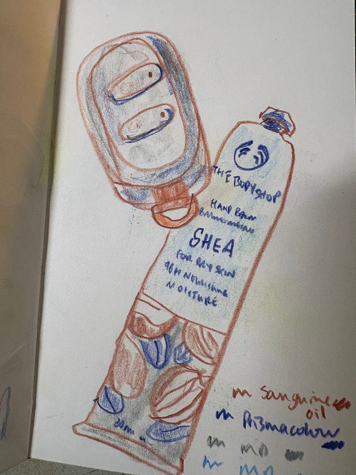 Sketches of random clutter on my desk