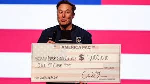 Musk hands out $1m cheques to voters ...
