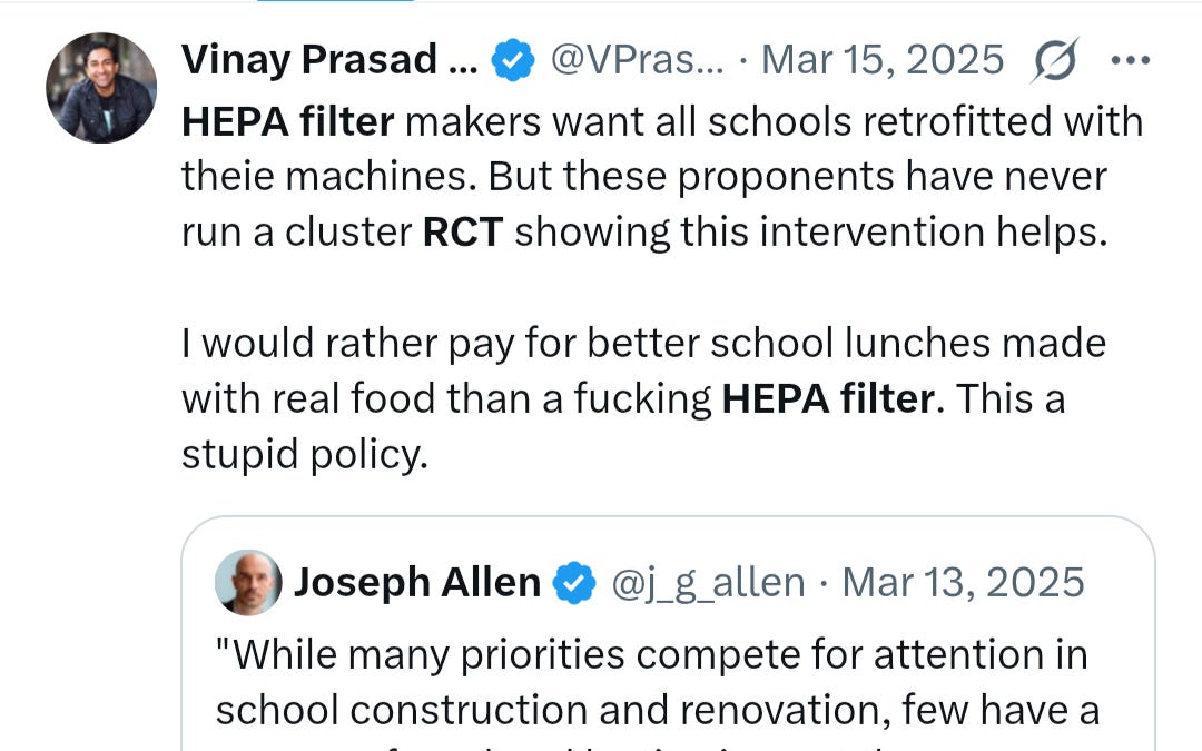 A cluster randomized trial of HEPA filters is strikingly negative