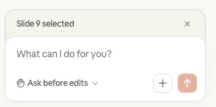 Slide selection within Claude in PowerPoint