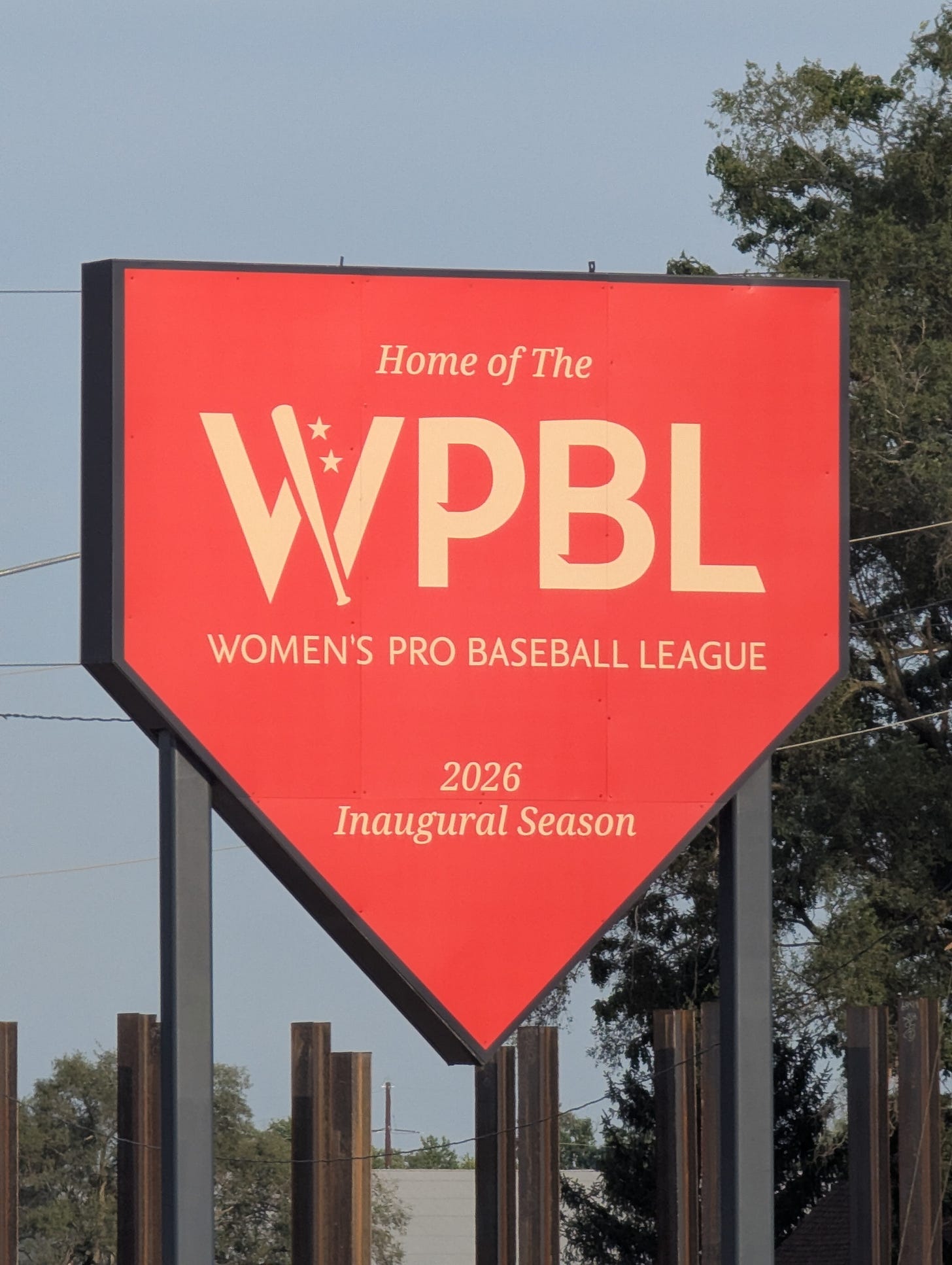 WPBL sign outside Robin Roberts Stadium WPBL sign outside Robin Roberts Stadium