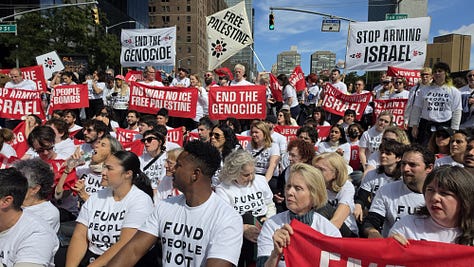 Photos from NYC where hundreds protested Israeli Prime Minister Benjamin Netanyahu's speech before the United Nations General Assembly on Sept. 24, 2026. (Source: Jon Farina)