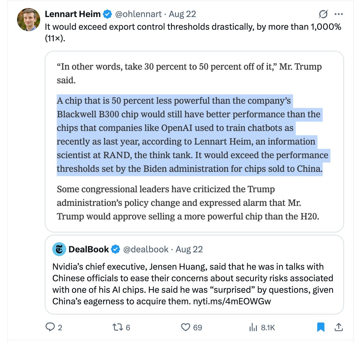 SCO Summit; PRC trade negotiator invites himself to DC; Trump wants more  PRC students; AI+ Initiative; Nvidia