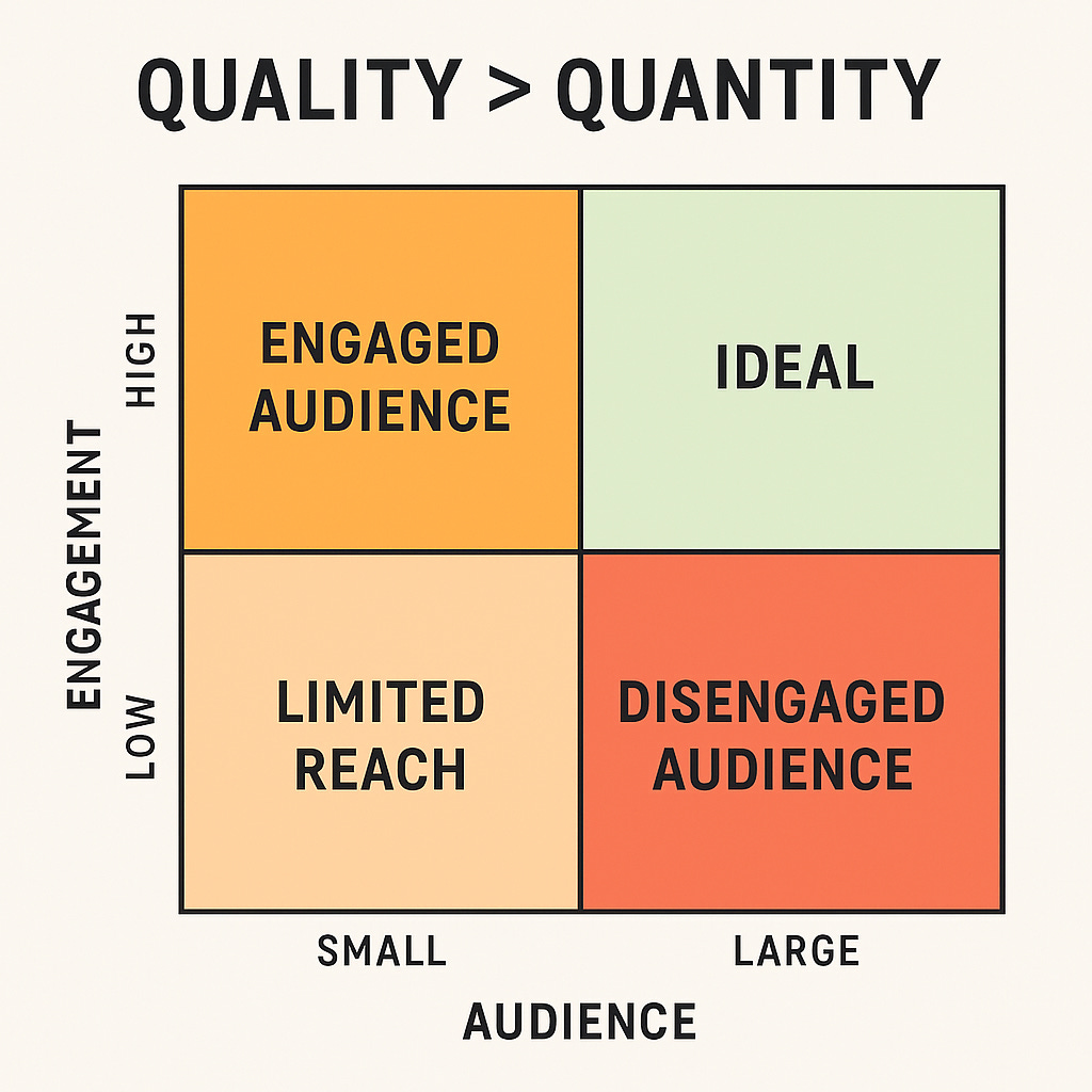 Quality>Quantity graphic