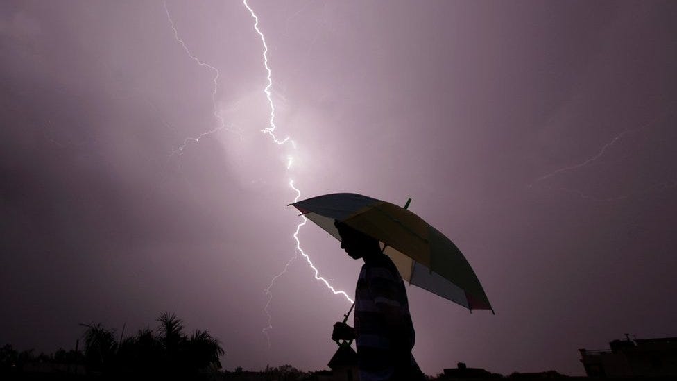India state records 36,749 lightning strikes in 13 hours