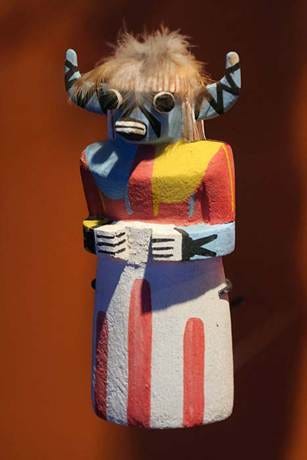 SakwaWakaKatsina (Katsina-Blue-Cow), a Hopi Kachina figure SakwaWakaKatsina (Katsina-Blue-Cow), a Hopi Kachina figure