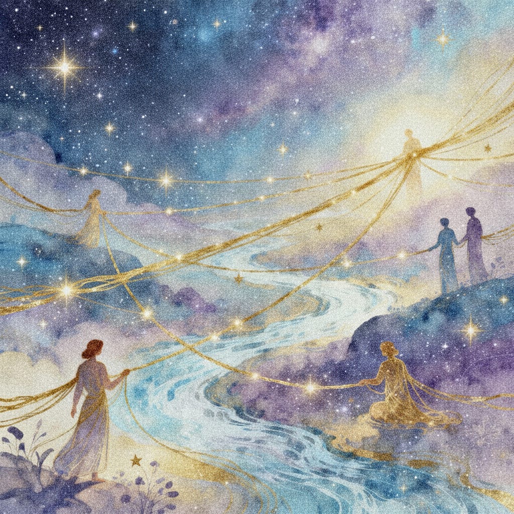 Text-free gritty version of The Thread illustration