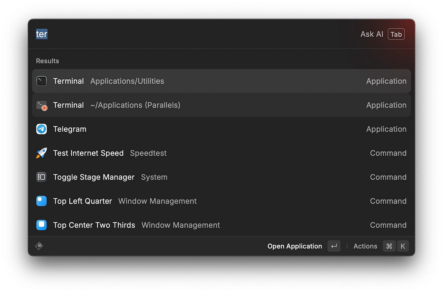 raycast app on macos