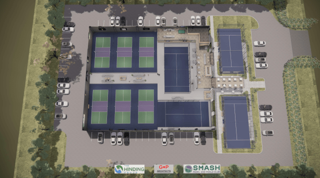 Conceptual rending of Smash Padel and Pickle Club in Connecticut