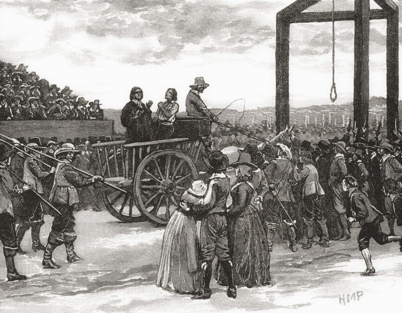 Tyburn And The Tyburn Tree, London, England In The Time Of Charles I. For  Many Centuries The Principal Place For Execution Of London Criminals And ...