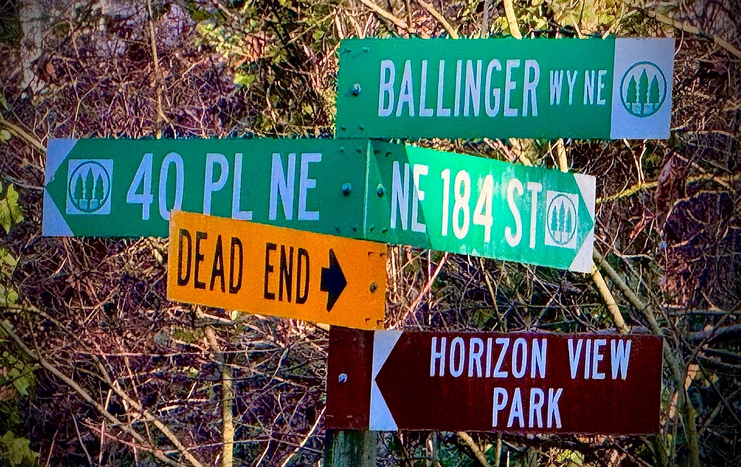 LFP will build a roundabout at the Ballinger Way and 40th Pl NE intersection - photo by Oliver Moffat