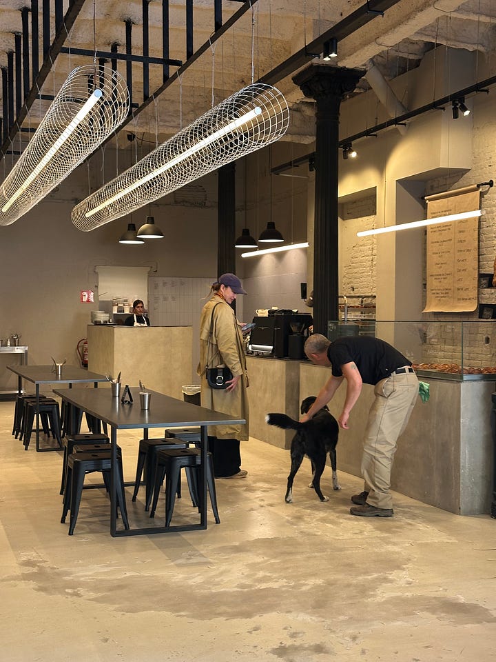 left: Nomad Coffee; right: Primate Bakery - both are excellent spots in Barcelona!!