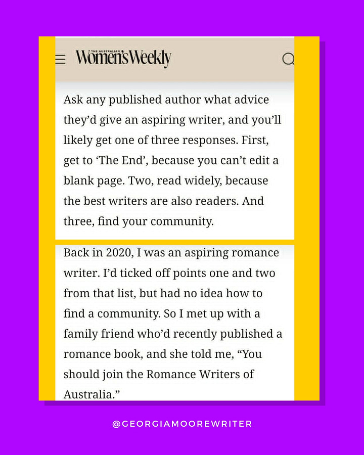 Purple tile with screenshots of a news article.