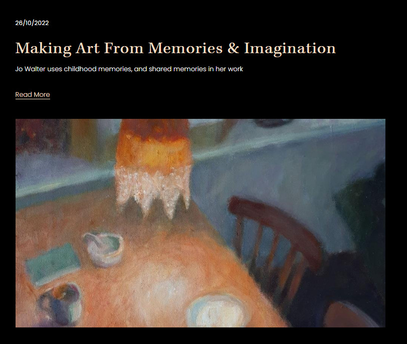 A blurred painting of a laid table - the cover of my latest blog on making art from memory and imagination