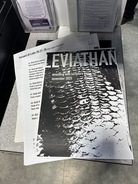Pictures of different stages of zine production