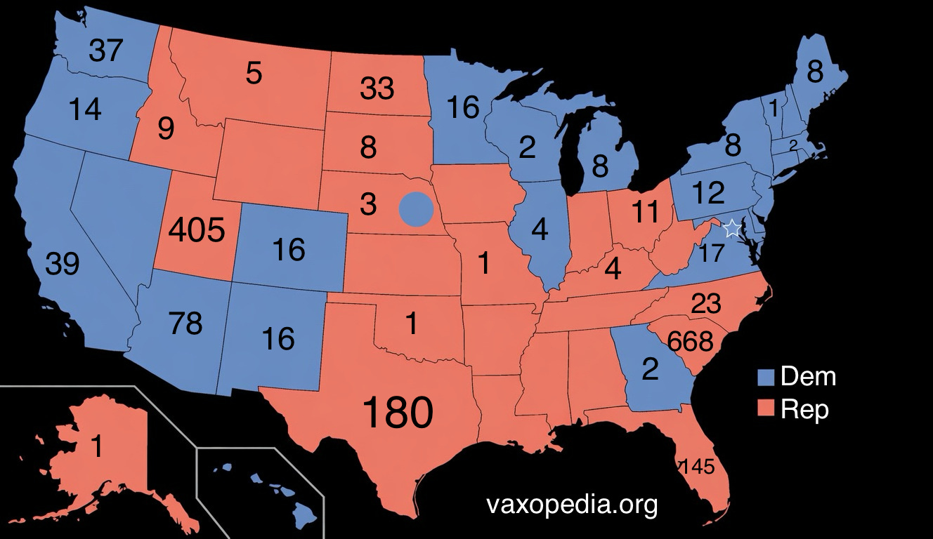 It is not a coincidence that most measles cases and outbreaks have been in red states.
