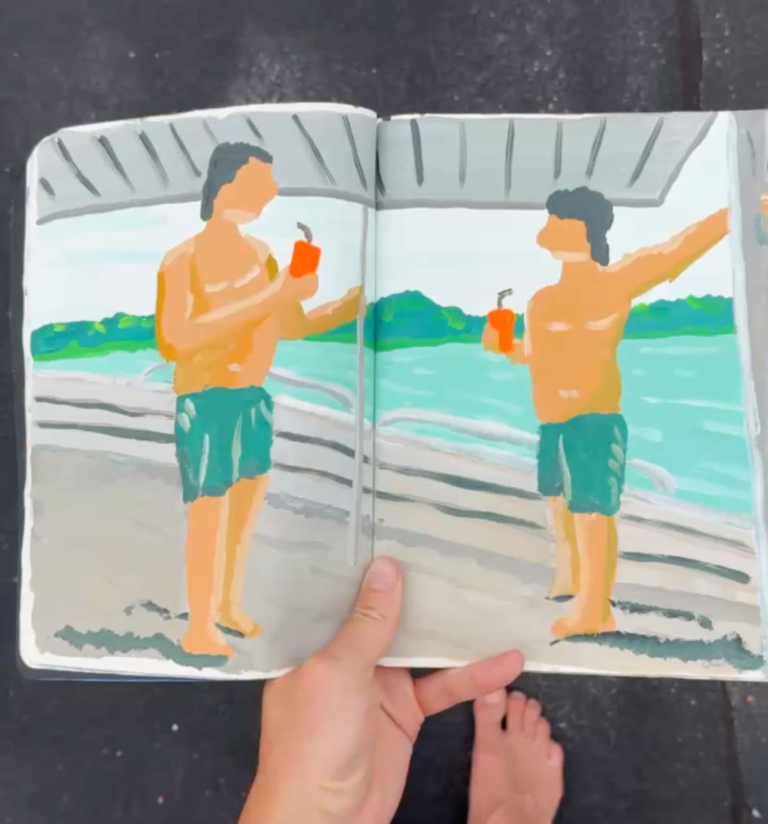 Indonesia surf trip sketchbook by Alimo