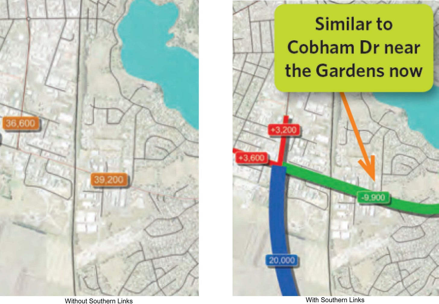 Southern Links daily traffic flow in 2041 Southern Links daily traffic flow in 2041