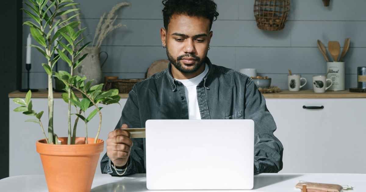 A man shopping online