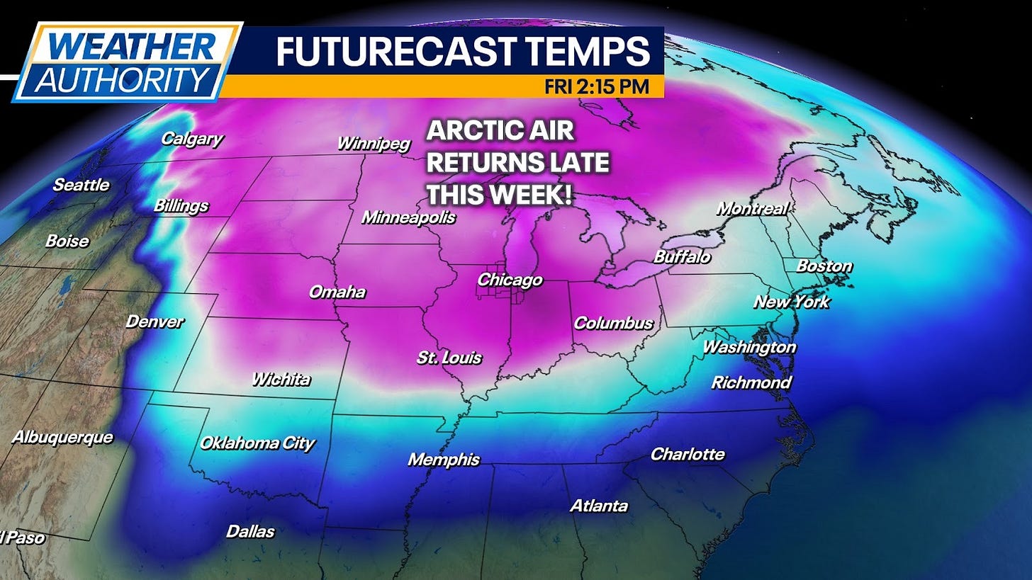 An Active Week Followed by Another Shot of Arctic Air this Weekend🥶
