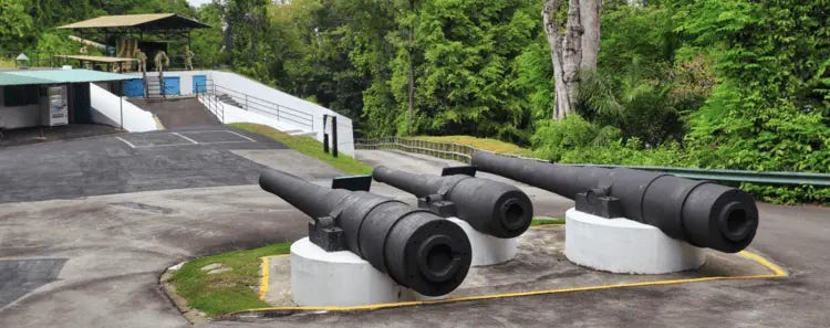Second World War cannons on Sentosa Island