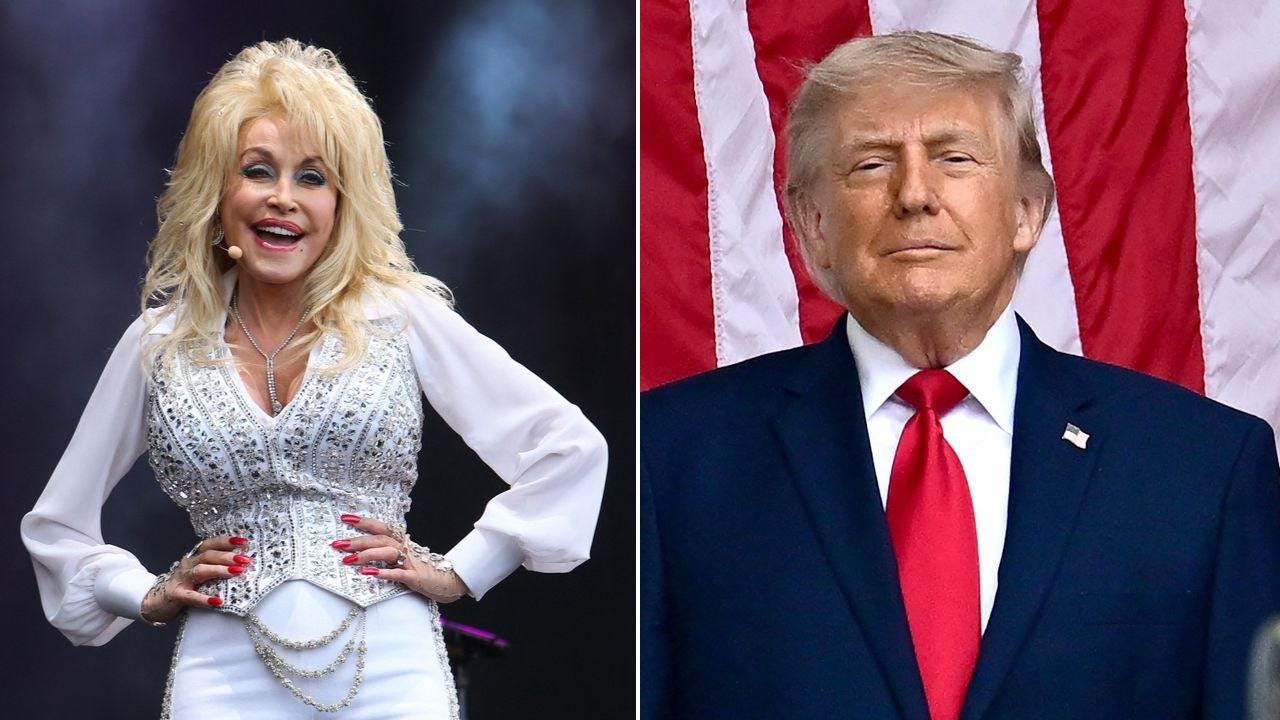 composite photo of Dolly Parton and Donald Trump. composite photo of Dolly Parton and Donald Trump.