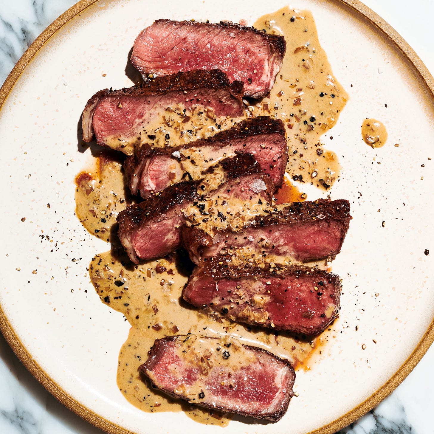 Strip Steak au Poivre recipe