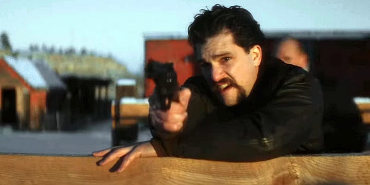 Stills from the films The Promised Land, The Watchers, Blood and Dust and Am I Ok?
