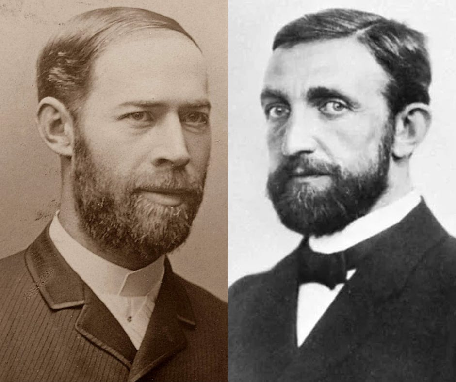 Portraits of Hertz and Lenard.