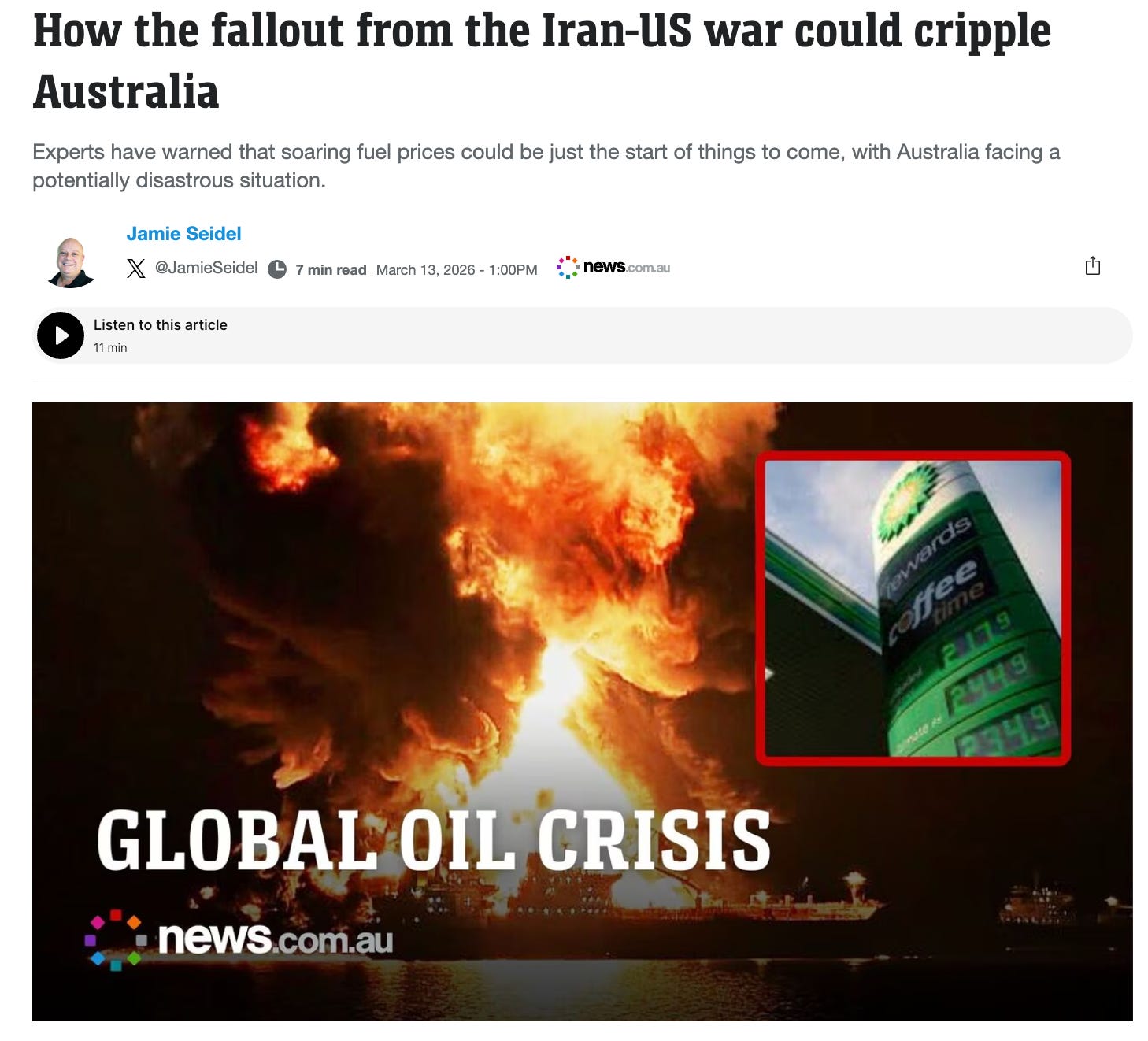 Australian media: How the fallout from the Iran-US war could cripple ...