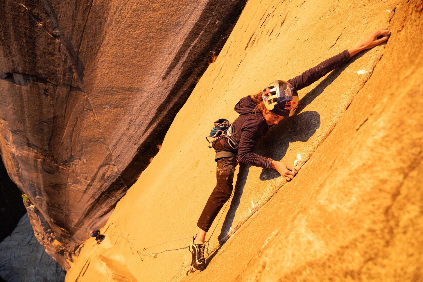 Sasha DiGulian climbs on the Platinum route on El Capitan in Yosemite National Park, California. Sasha DiGulian climbs on the Platinum route on El Capitan in Yosemite National Park, California.