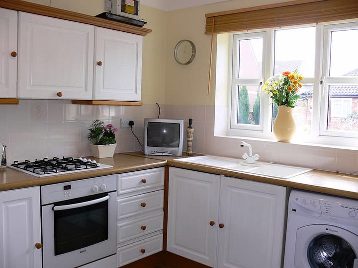 Before and after images of the kitchen