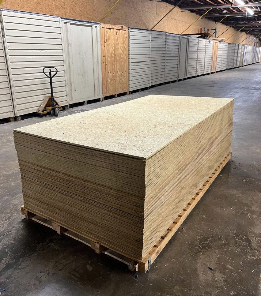 Stacks of Plantd material panels