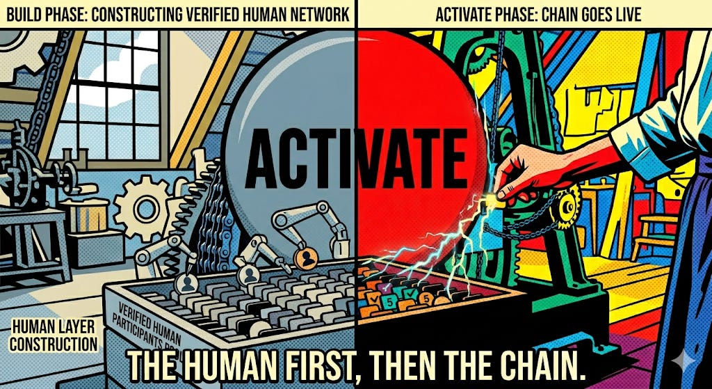 This is not how blockchains usually start. People come first. The chain follows.