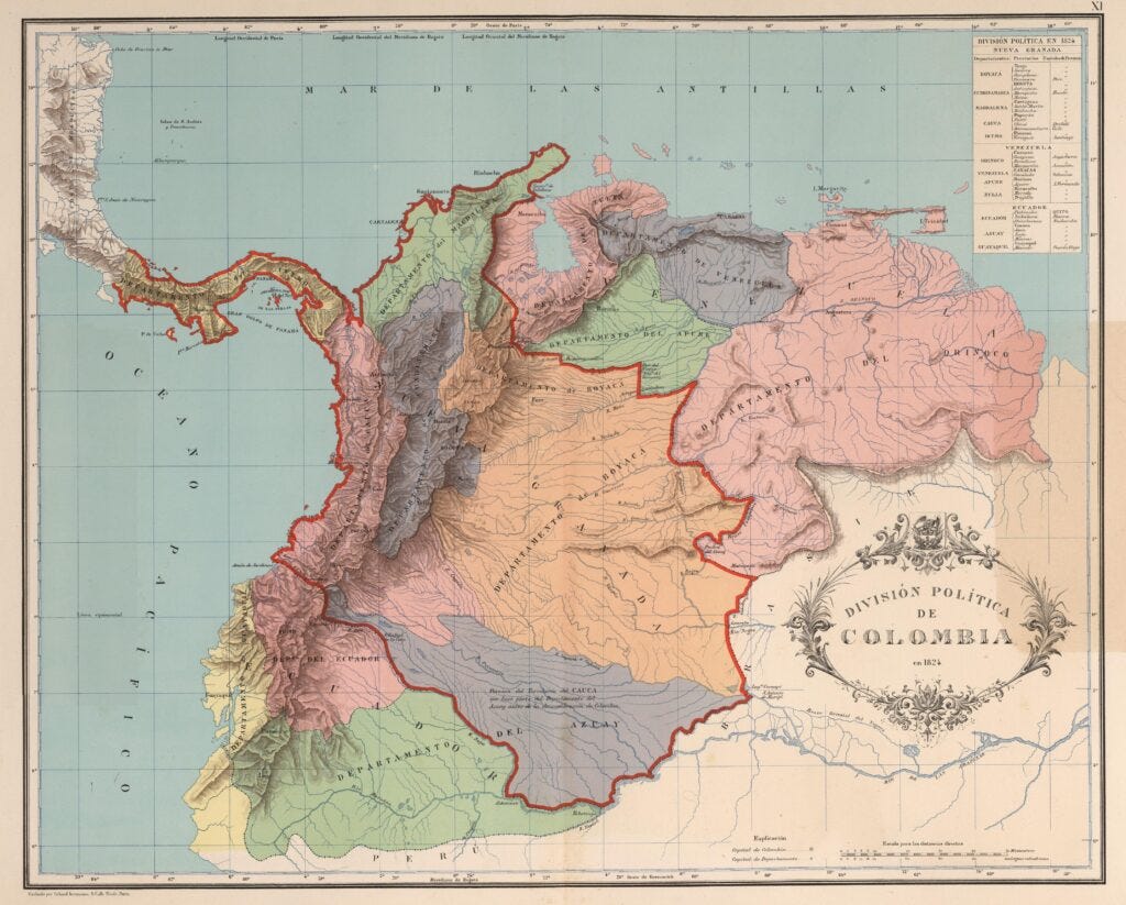 División política de la Gran Colombia (1824) División política de la Gran Colombia (1824)