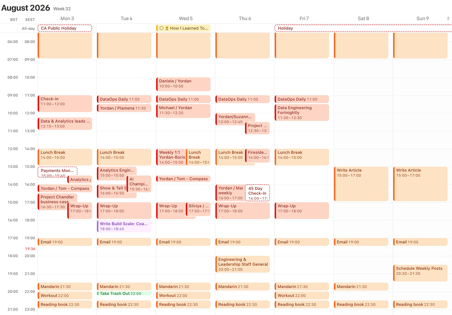 My calendar My calendar