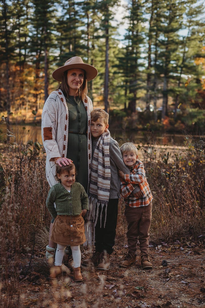 The pregnancies of all three of my children and us now.
