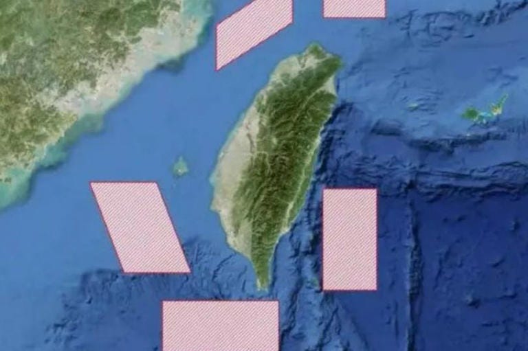 Chilling map sparks WW3 fears as China launch military drills cutting ...